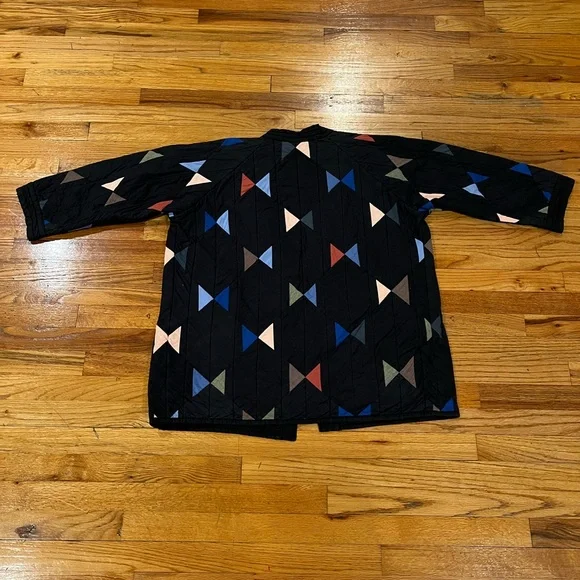 black haptic lap butterfly quilt cotton coat - Picture 8 of 9